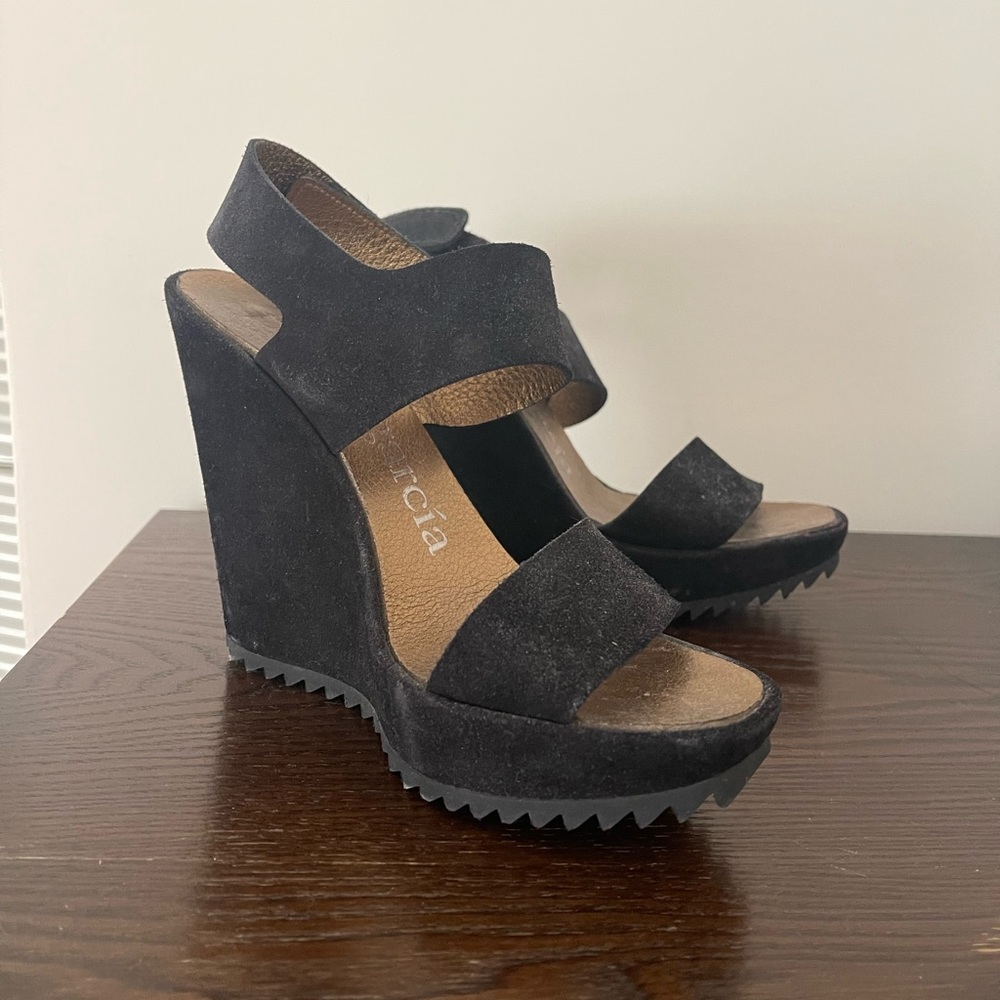 Pedro Garcia Black Suede Platforms